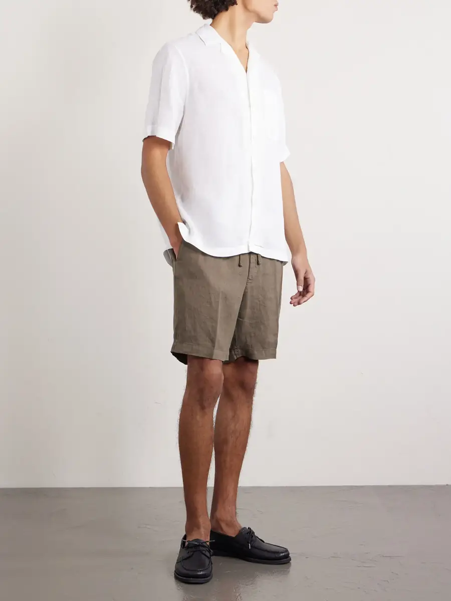 Altea Samuel Straight-Leg Linen Drawstring Shorts | Thumbnail 2