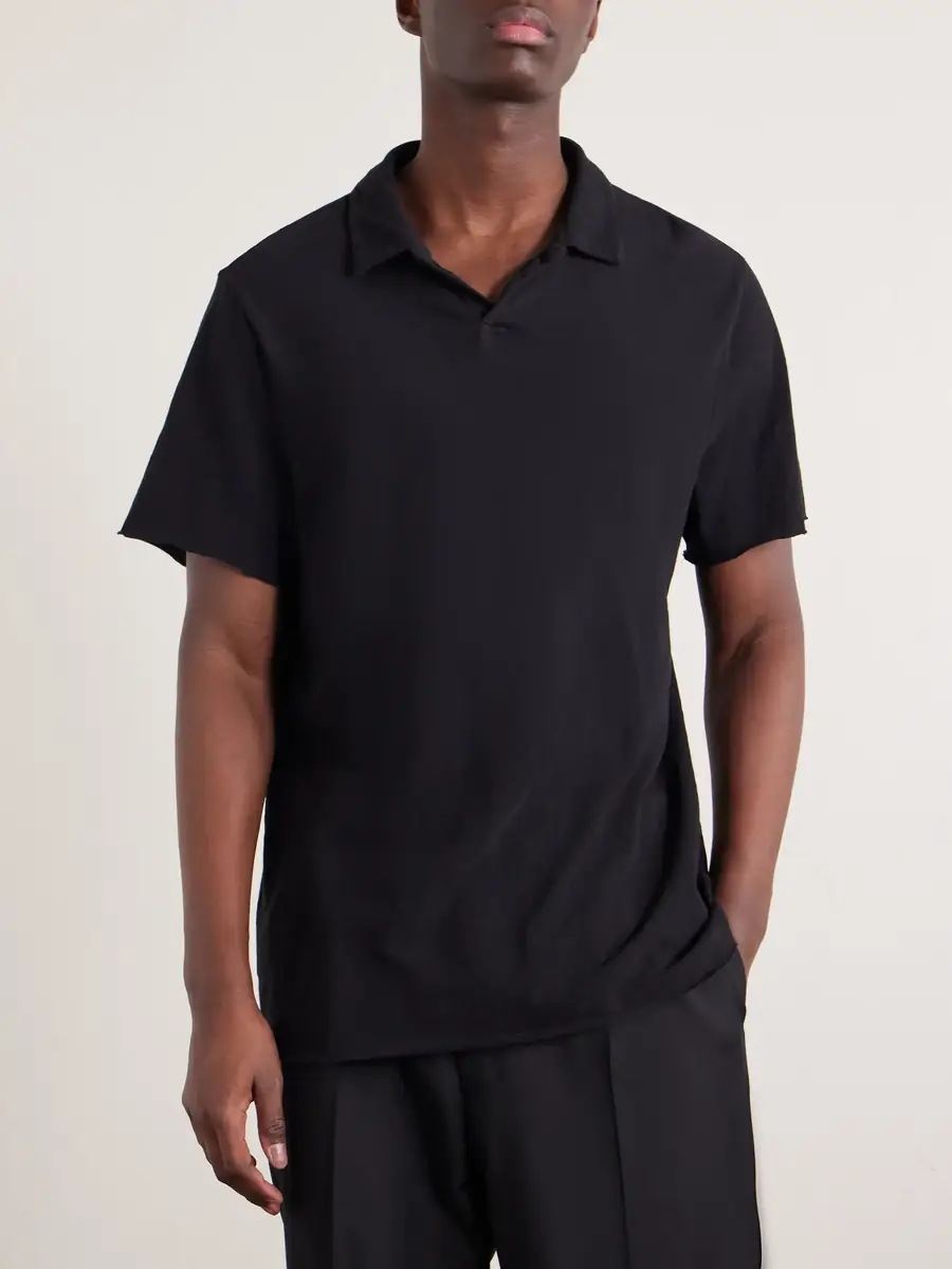 James Perse Open-Collar Cotton-Jersey Polo Shirt | Thumbnail 3 James Perse Open-Collar Cotton-Jersey Polo Shirt | Thumbnail 3