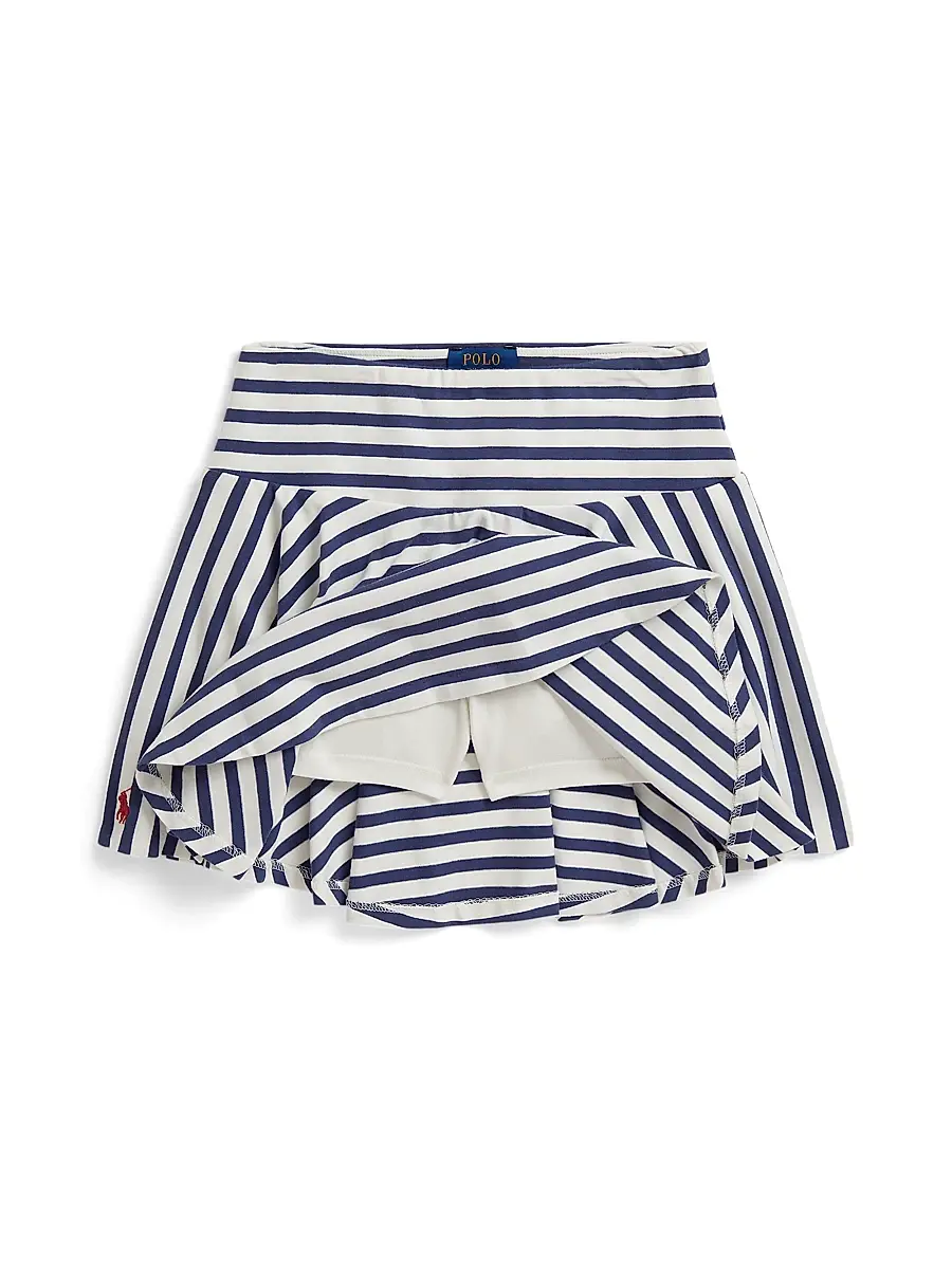 Polo Ralph Lauren Girl's Little Girl's & Girl's 2-Piece Striped Stretch-Cotton Top & Skort Set - Deckwash White | Thumbnail 3