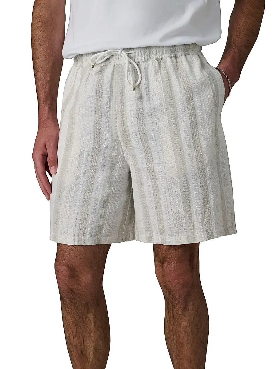 Joe's Jeans Men's Cabana Dobby Striped Cotton-Linen Shorts | Thumbnail 3 Joe's Jeans Men's Cabana Dobby Striped Cotton-Linen Shorts | Thumbnail 3