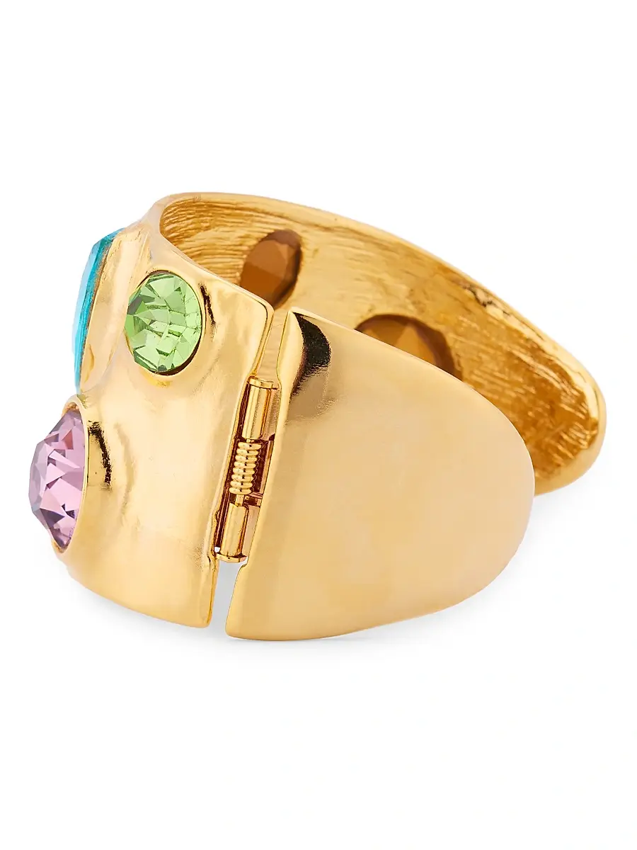 Kenneth Jay Lane Women's 22K-Gold-Plated & Glass Crystal Cuff - Multi Pastel Gem | Thumbnail 3 Kenneth Jay Lane Women's 22K-Gold-Plated & Glass Crystal Cuff - Multi Pastel Gem | Thumbnail 3