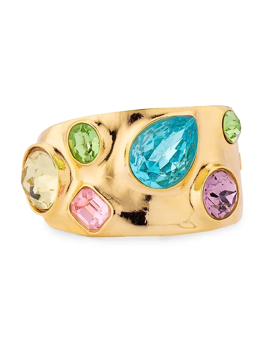 Women's 22K-Gold-Plated & Glass Crystal Cuff - Multi Pastel Gem Women's 22K-Gold-Plated & Glass Crystal Cuff - Multi Pastel Gem