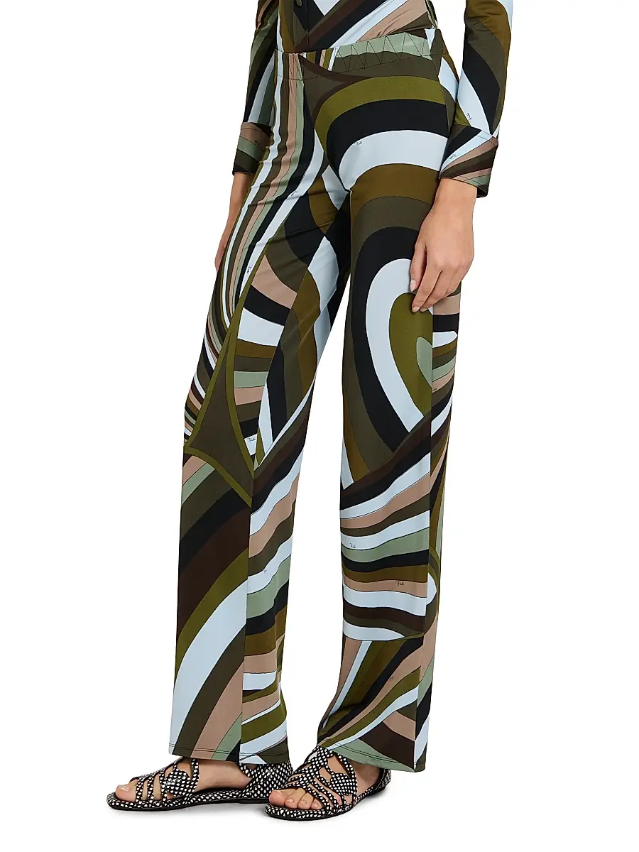 PUCCI Women's L'Alba Printed Jersey Satin Regular-Fit Pants | Thumbnail 4 PUCCI Women's L'Alba Printed Jersey Satin Regular-Fit Pants | Thumbnail 4