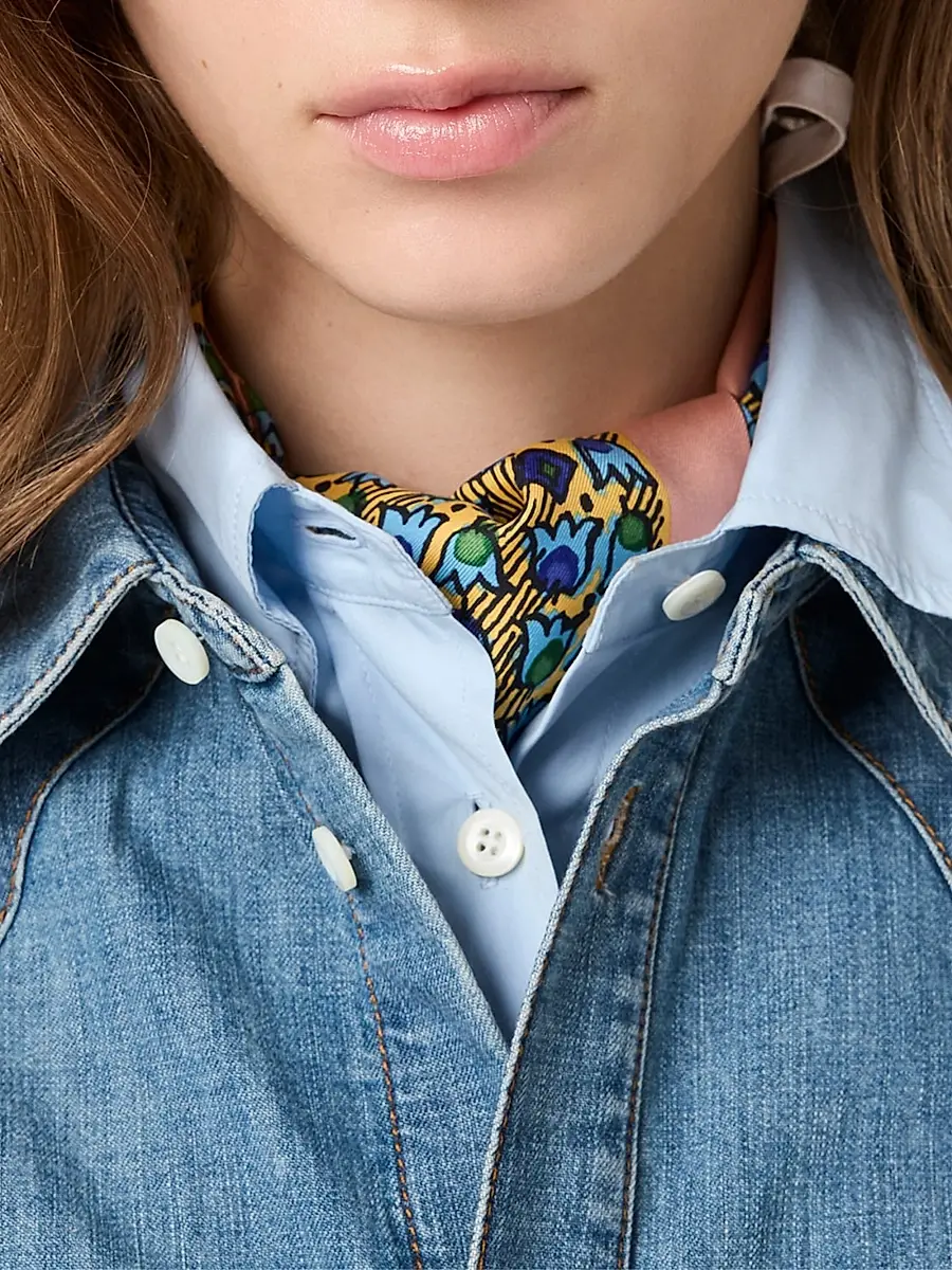 Miu Miu Women's Cropped Chambray Tie Shirt | Thumbnail 5