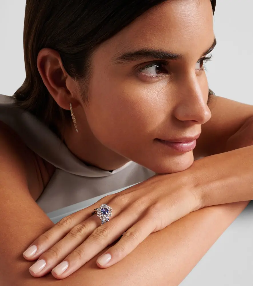 Ananya Scatter Orbit 18kt white gold ring with sapphires and diamonds | Thumbnail 5 Ananya Scatter Orbit 18kt white gold ring with sapphires and diamonds | Thumbnail 5