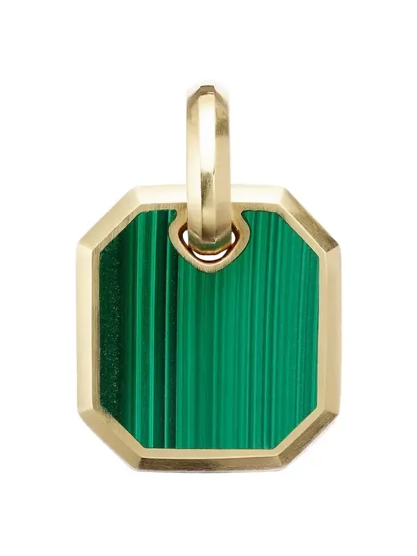 David Yurman Amulet 18kt gold pendant with malachite