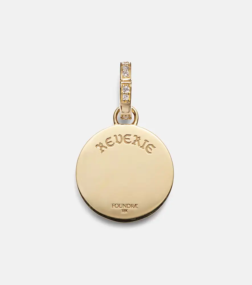 Foundrae Reverie Petite 18k gold and ceramic pendant with diamonds | Thumbnail 2