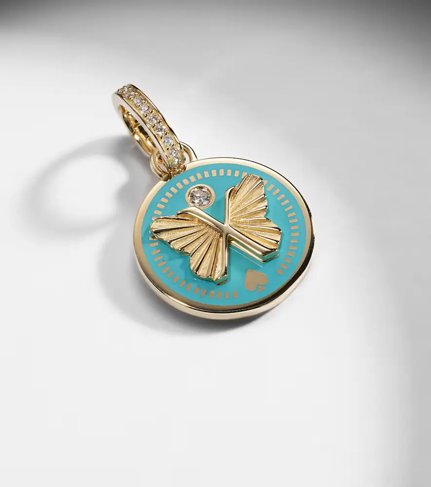 Foundrae Reverie Petite 18k gold and ceramic pendant with diamonds | Thumbnail 5
