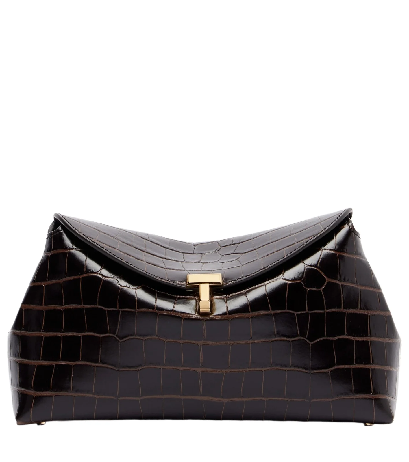 T-Lock croc-effect leather clutch T-Lock croc-effect leather clutch