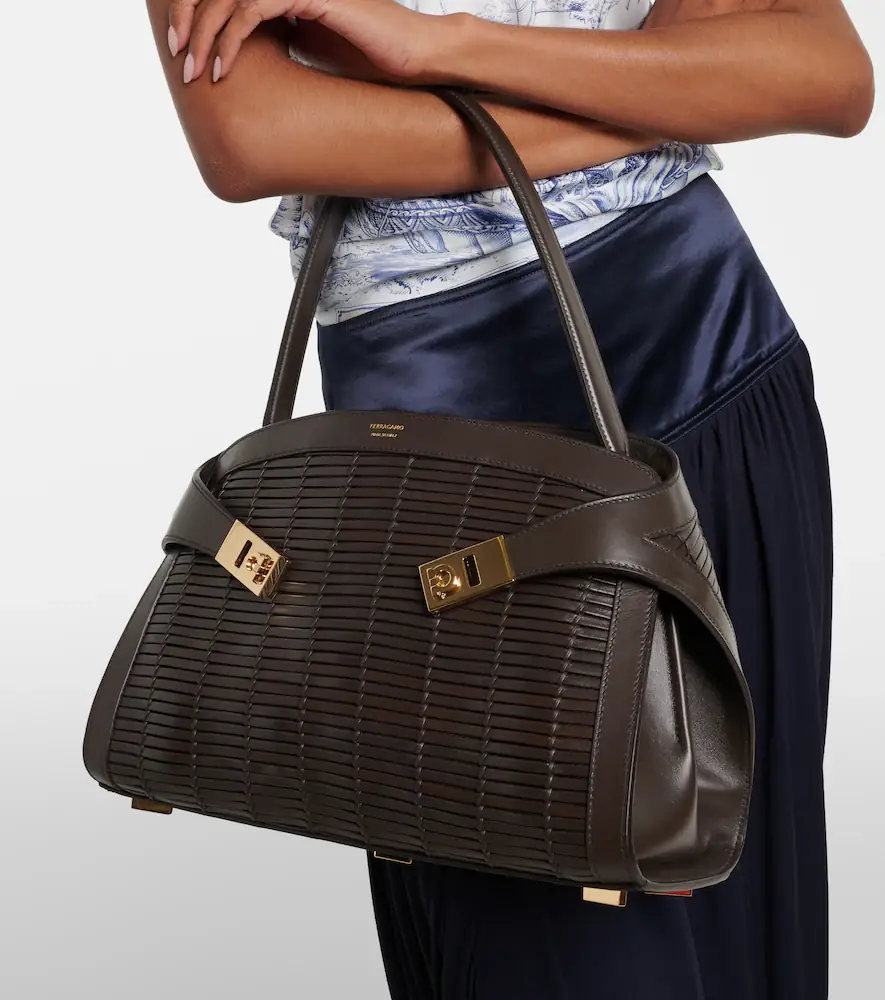 Ferragamo Hug Medium woven leather shoulder bag | Thumbnail 5 Ferragamo Hug Medium woven leather shoulder bag | Thumbnail 5