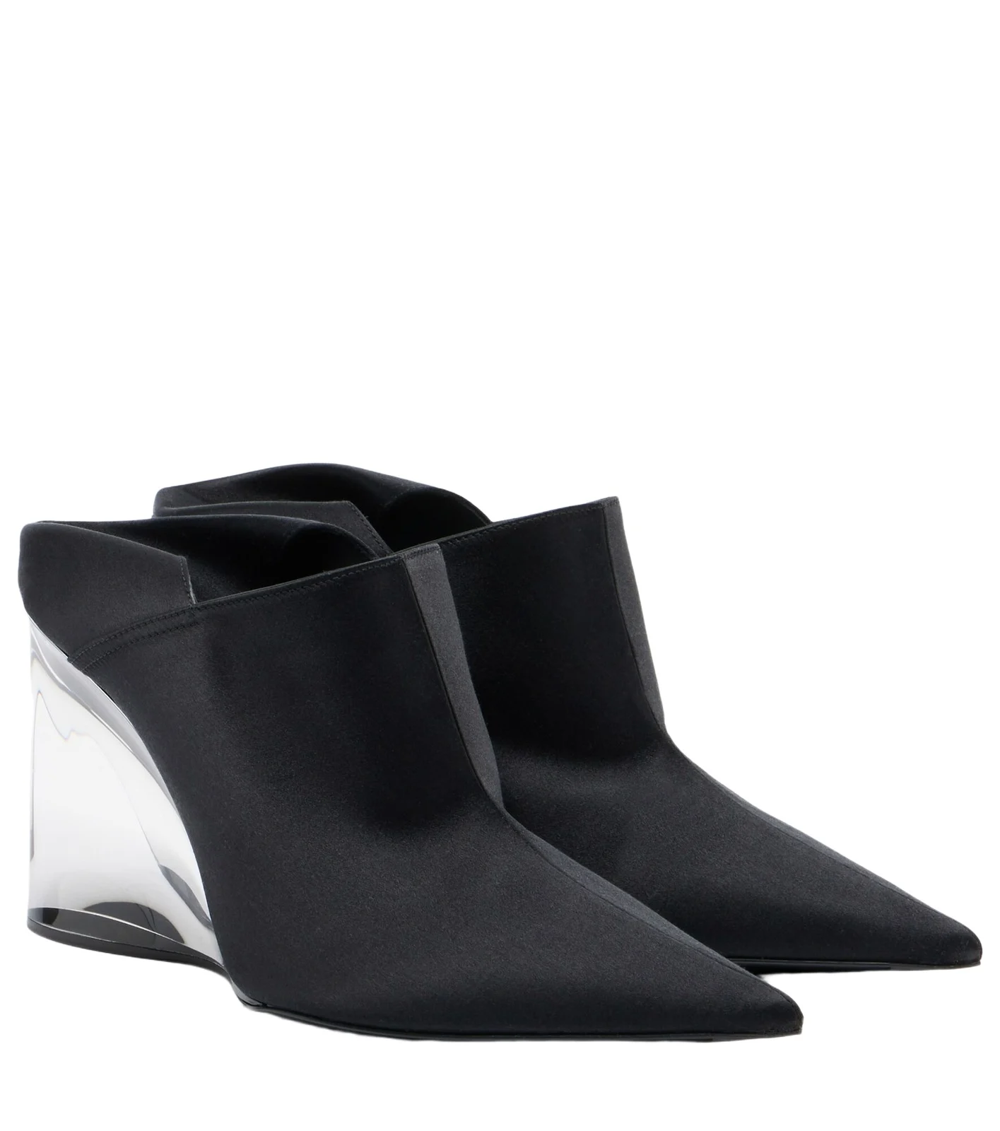Alaïa Alaïa Invisible convertible satin wedge mules