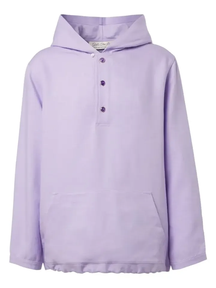 God’s True Cashmere Hooded linen jacket with amethyst