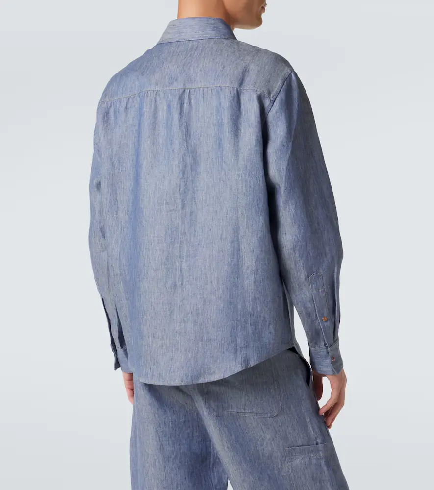 God’s True Cashmere Linen denim shirt with carnelian | Thumbnail 8 God’s True Cashmere Linen denim shirt with carnelian | Thumbnail 8