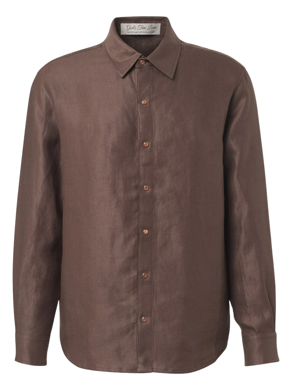 Linen shirt with orange sunstone Linen shirt with orange sunstone