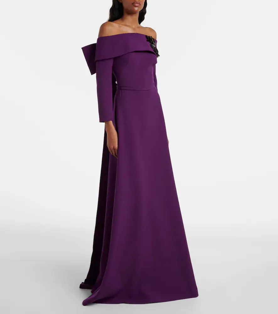 Safiyaa Lunelle embellished off-shoulder crêpe gown | Thumbnail 2