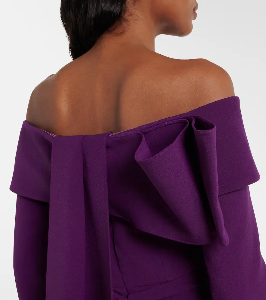 Safiyaa Lunelle embellished off-shoulder crêpe gown | Thumbnail 3