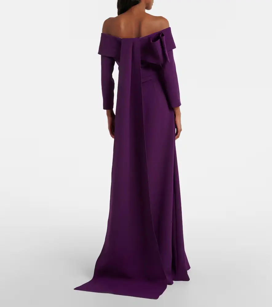 Safiyaa Lunelle embellished off-shoulder crêpe gown | Thumbnail 6