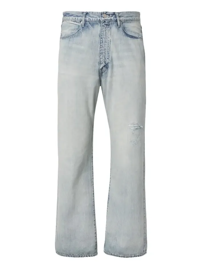Auralee Distressed straight jeans