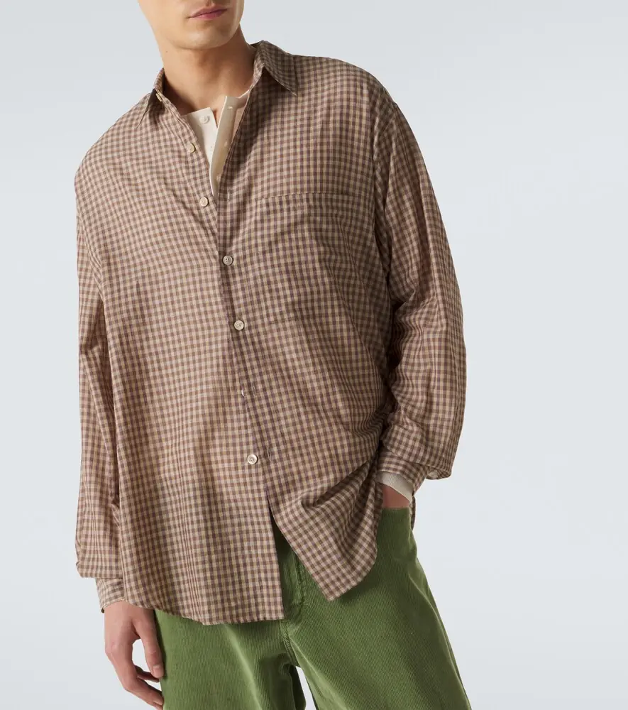 Auralee Gingham cotton poplin shirt | Thumbnail 4