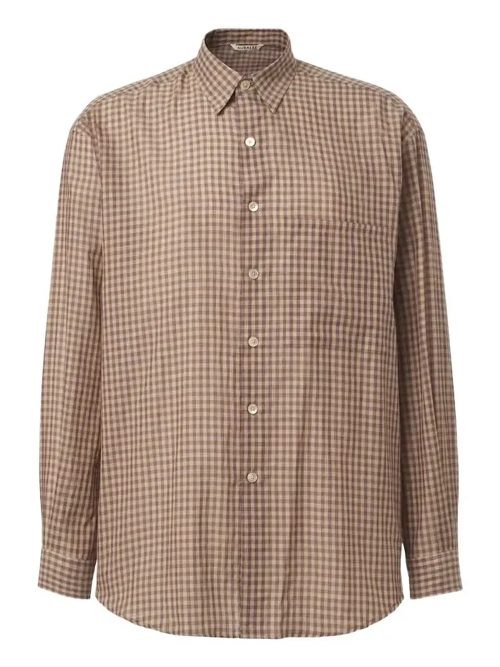 Gingham cotton poplin shirt