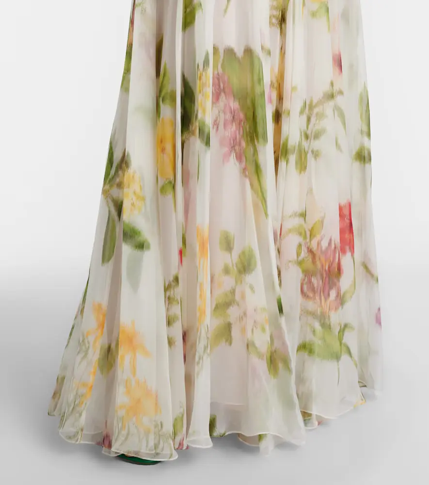 Oscar de la Renta Floral silk chiffon gown | Thumbnail 6 Oscar de la Renta Floral silk chiffon gown | Thumbnail 6