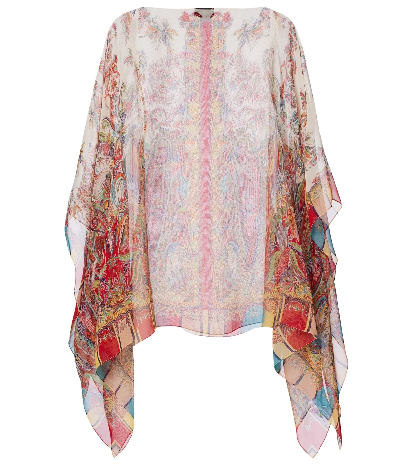 Printed silk cape