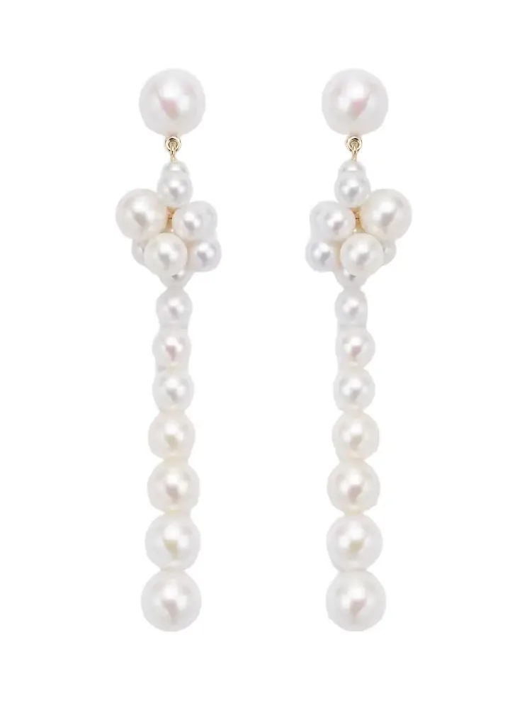 Colonna Botticelli 14kt gold drop earrings with pearls Colonna Botticelli 14kt gold drop earrings with pearls