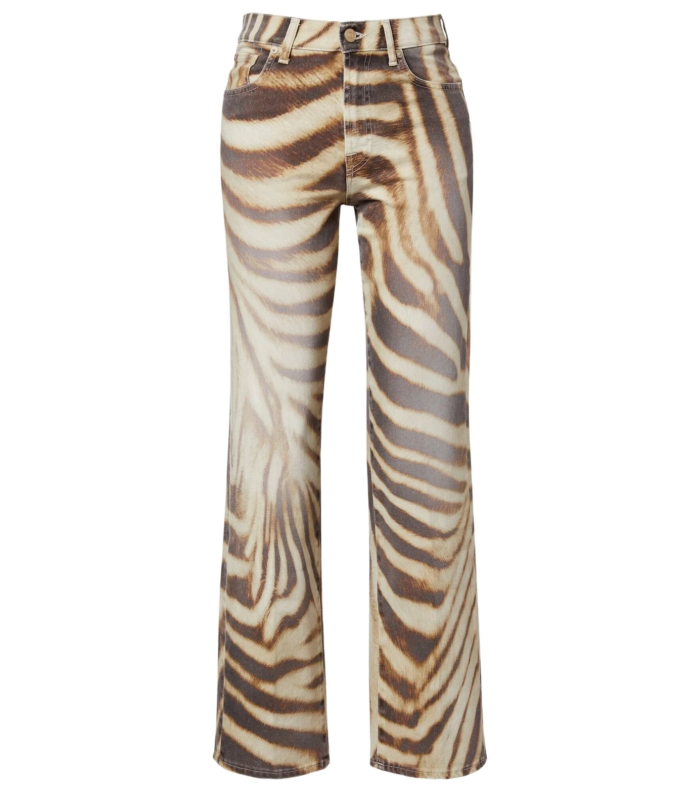 Stovepipe zebra-print straight jeans Stovepipe zebra-print straight jeans