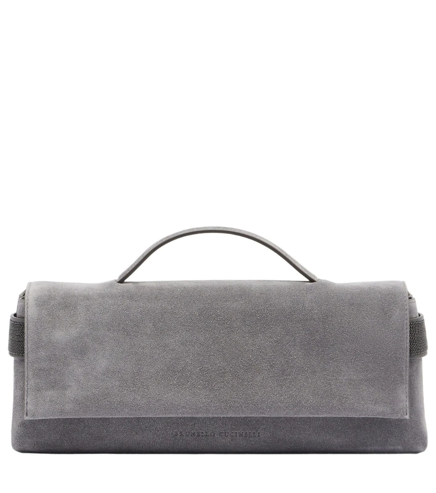 Monili Small embellished suede top-handle bag