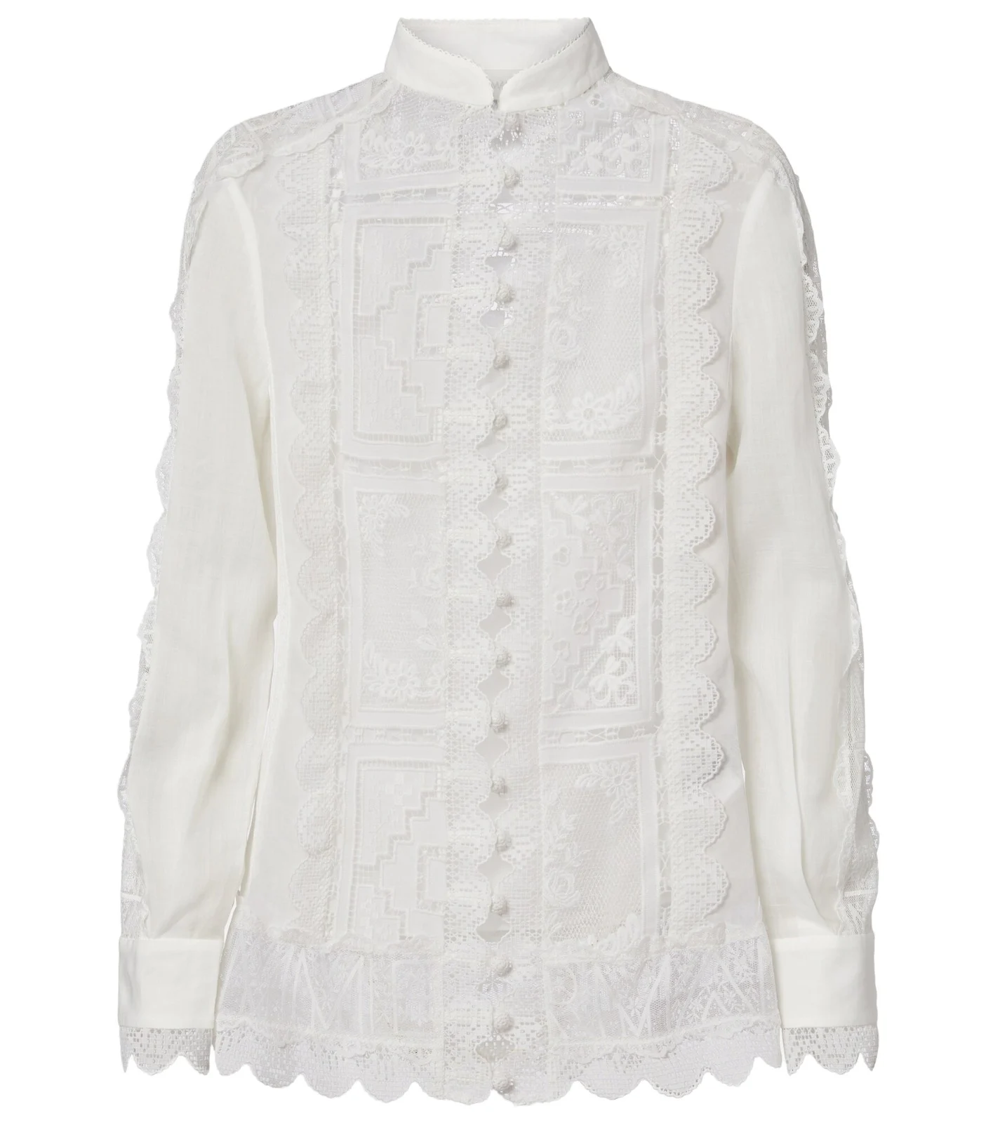 Floral lace ramie shirt Floral lace ramie shirt