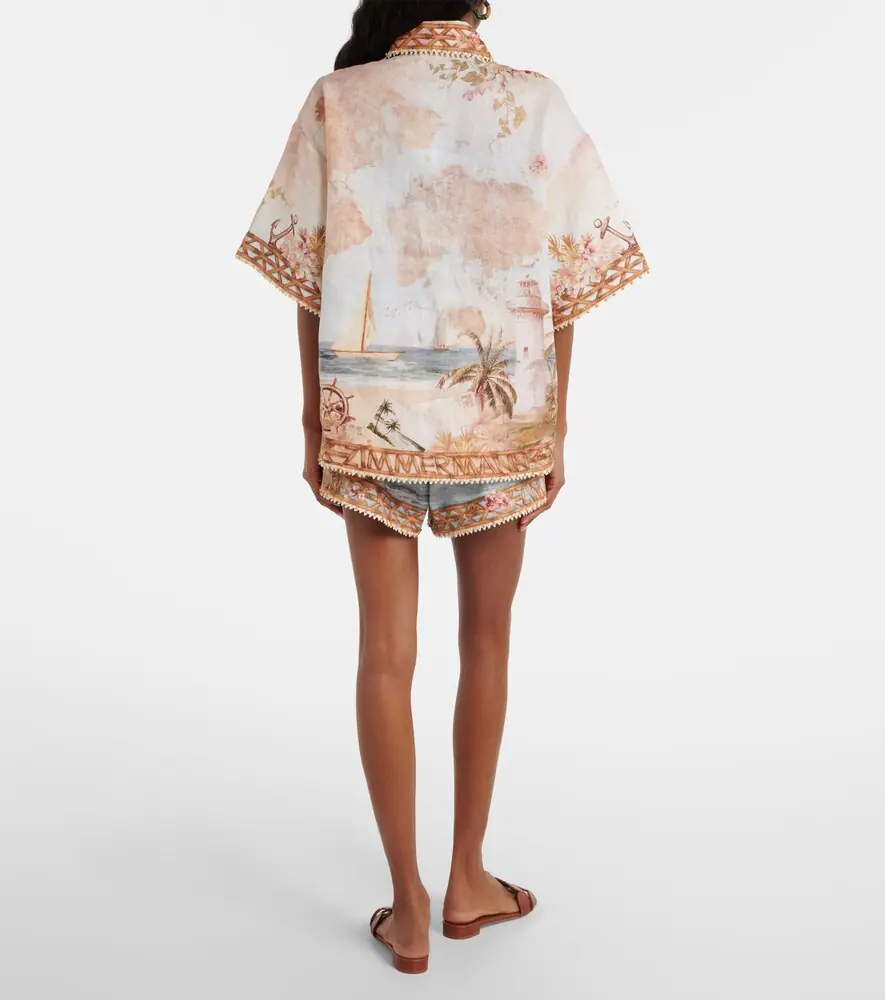 Zimmermann Mahon printed linen shorts | Thumbnail 4 Zimmermann Mahon printed linen shorts | Thumbnail 4
