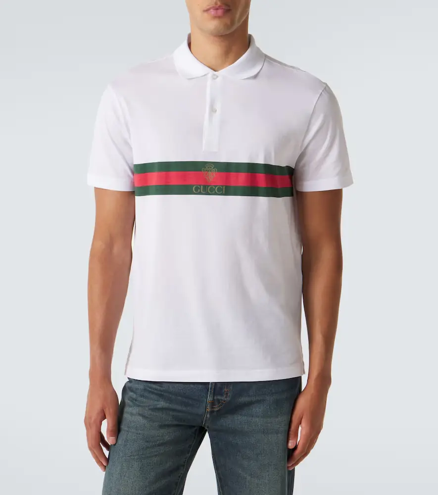 Gucci Web Stripe cotton jersey polo shirt | Thumbnail 4 Gucci Web Stripe cotton jersey polo shirt | Thumbnail 4