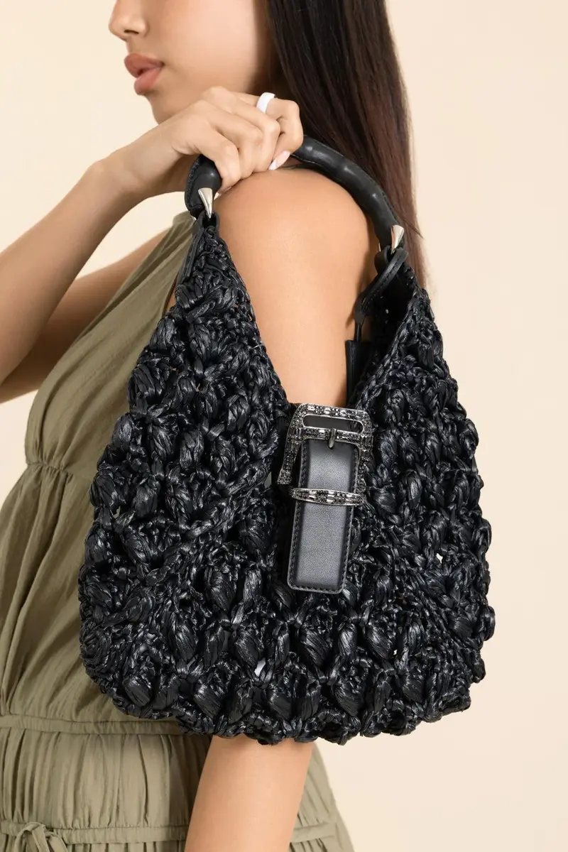ERMANNO SCERVINO Dudu Mini Raffia Hobo Bag | Thumbnail 2
