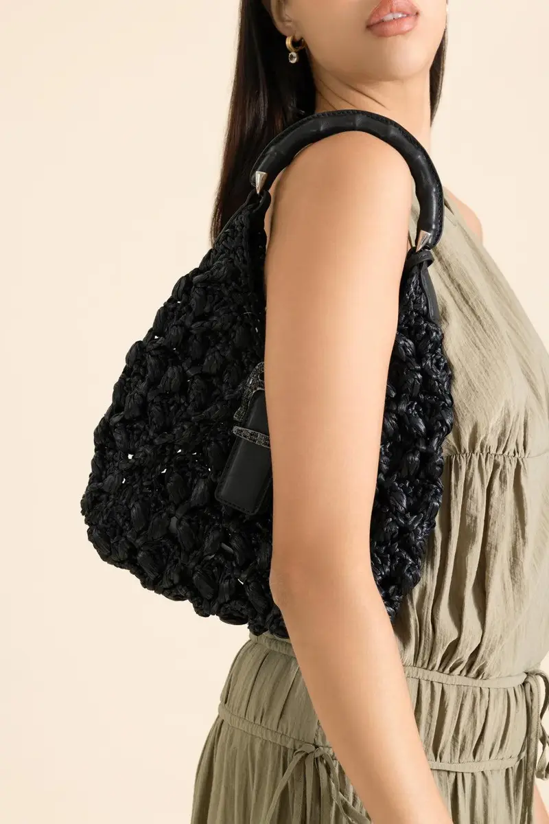 ERMANNO SCERVINO Dudu Mini Raffia Hobo Bag | Thumbnail 4
