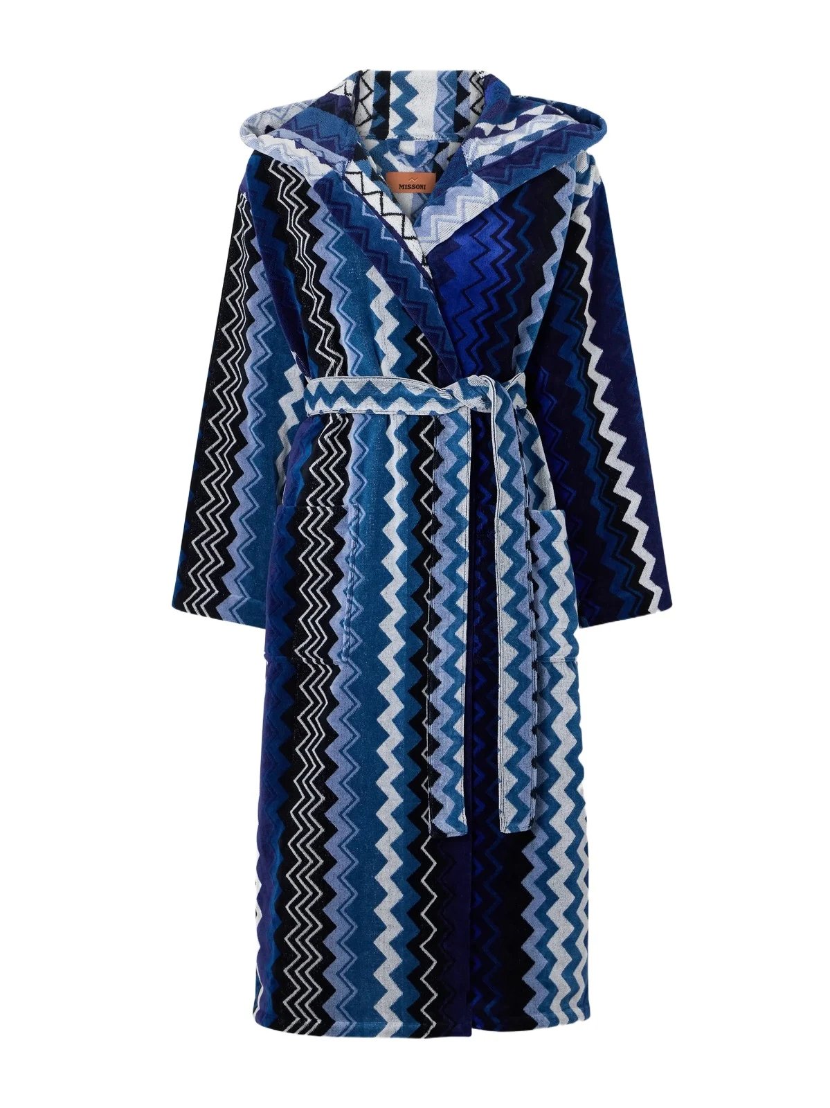 Giacomo Striped Hooded Belted Cotton-terry Robe