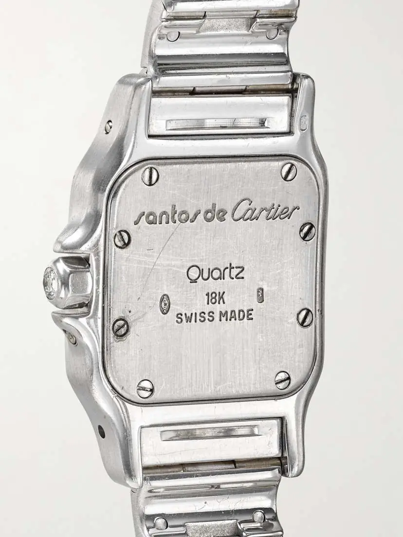 Stephanie Windsor + Cartier Vintage 1980s Santos Galbée Moonphase 18-karat White Gold And Diamond Watch, Ref. 9800 (6.2'' Wrist) | Thumbnail 4 Stephanie Windsor + Cartier Vintage 1980s Santos Galbée Moonphase 18-karat White Gold And Diamond Watch, Ref. 9800 (6.2'' Wrist) | Thumbnail 4