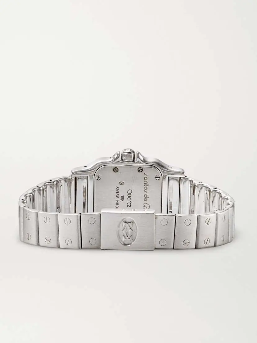 Stephanie Windsor + Cartier Vintage 1980s Santos Galbée Moonphase 18-karat White Gold And Diamond Watch, Ref. 9800 (6.2'' Wrist) | Thumbnail 5 Stephanie Windsor + Cartier Vintage 1980s Santos Galbée Moonphase 18-karat White Gold And Diamond Watch, Ref. 9800 (6.2'' Wrist) | Thumbnail 5