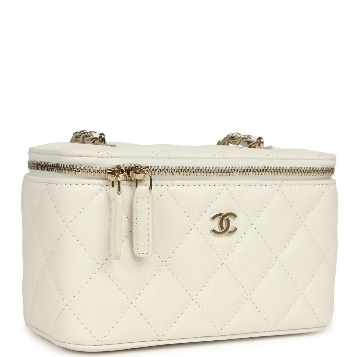 Chanel Chanel Small Vanity Case White Caviar Light Gold Hardware | Thumbnail 2 Chanel Chanel Small Vanity Case White Caviar Light Gold Hardware | Thumbnail 2
