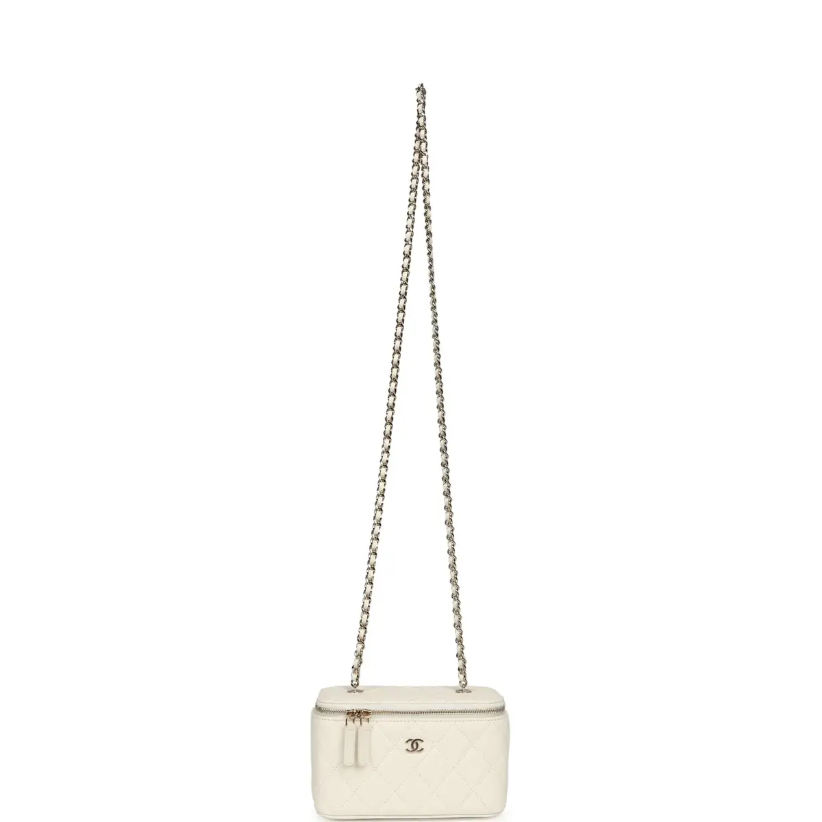 Chanel Chanel Small Vanity Case White Caviar Light Gold Hardware | Thumbnail 7 Chanel Chanel Small Vanity Case White Caviar Light Gold Hardware | Thumbnail 7
