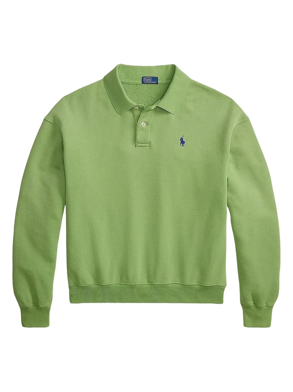Women's Cotton-Blend Fleece Polo Shirt
