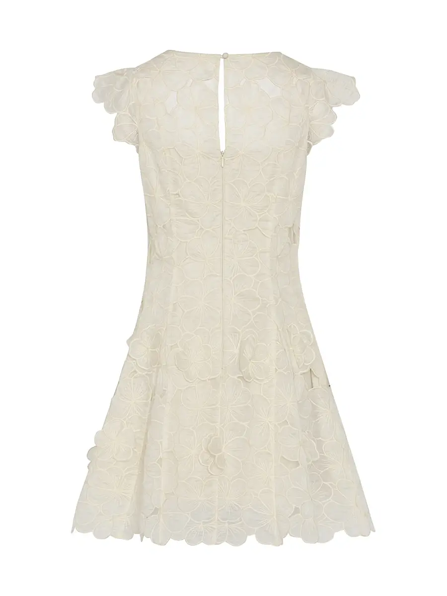 Milly Women's Myla 3D Floral-Embroidered Minidress | Thumbnail 3 Milly Women's Myla 3D Floral-Embroidered Minidress | Thumbnail 3