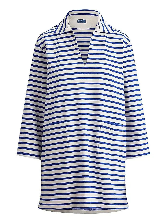 Women's Striped Cotton Mini-Shirtdress