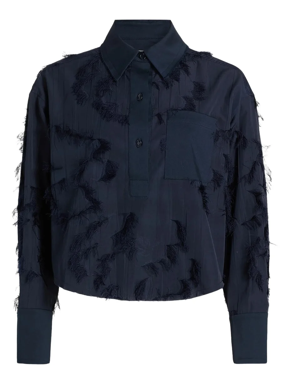 Women's Cotton-Blend Fil Coupe Crop Shirt