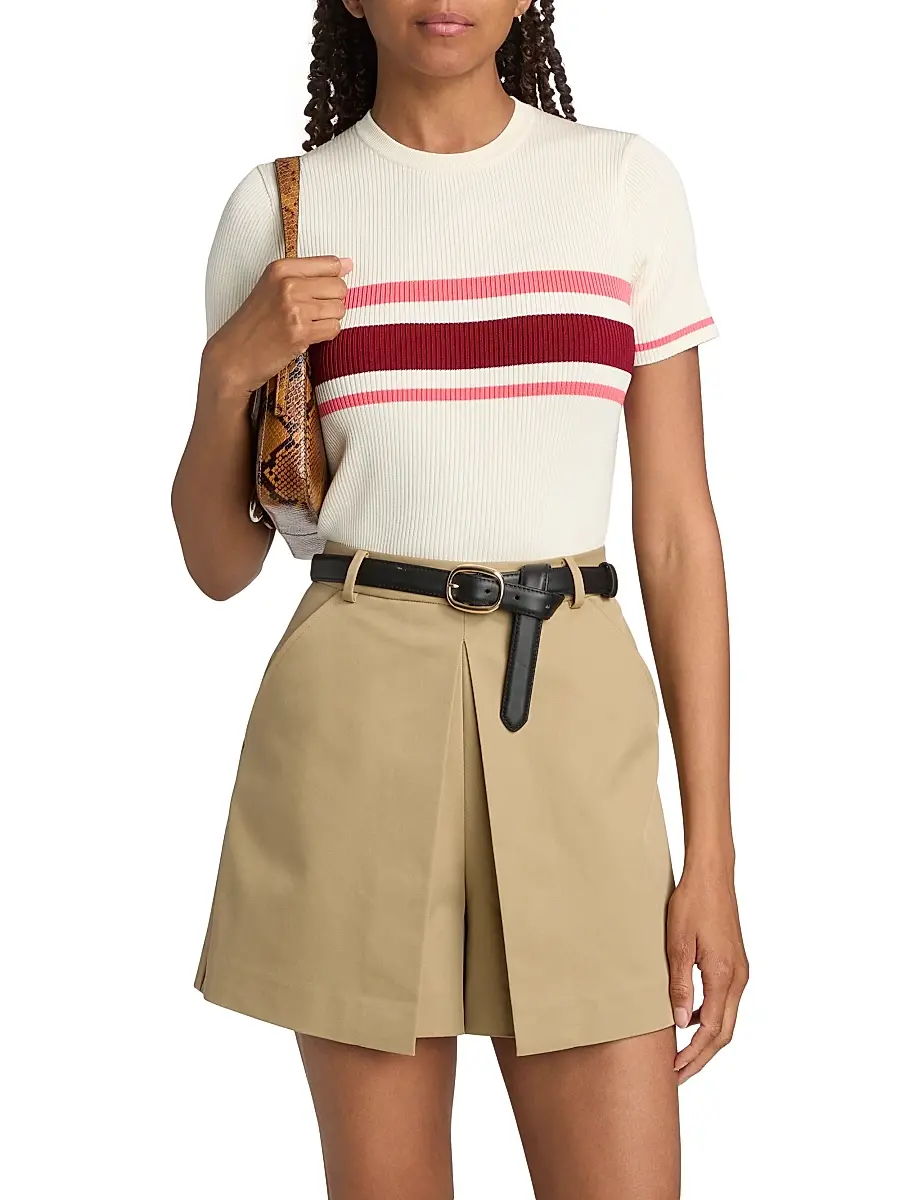 Self-Portrait Women's Striped Rib-Knit Top | Thumbnail 3