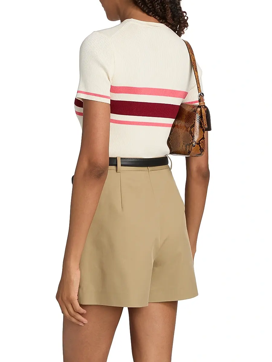 Self-Portrait Women's Striped Rib-Knit Top | Thumbnail 5