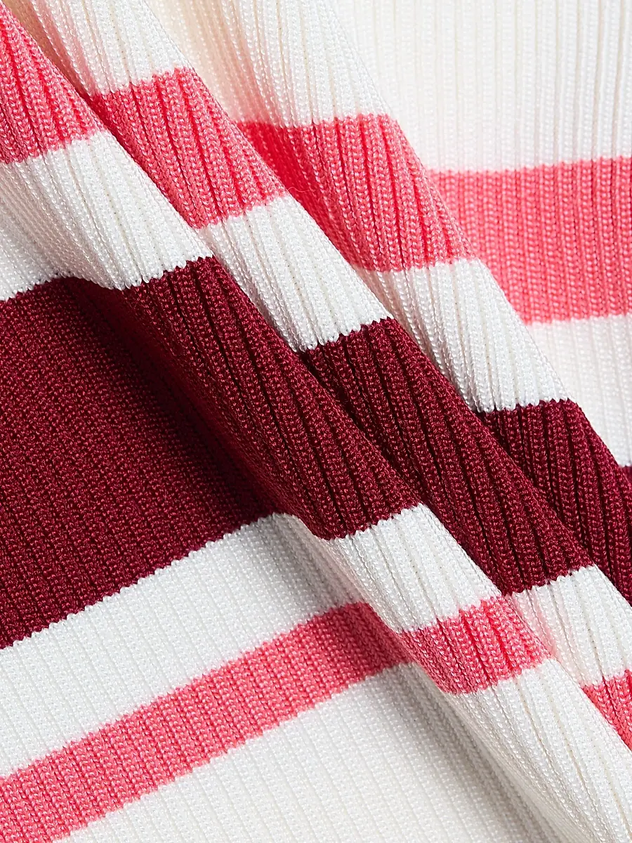 Self-Portrait Women's Striped Rib-Knit Top | Thumbnail 7