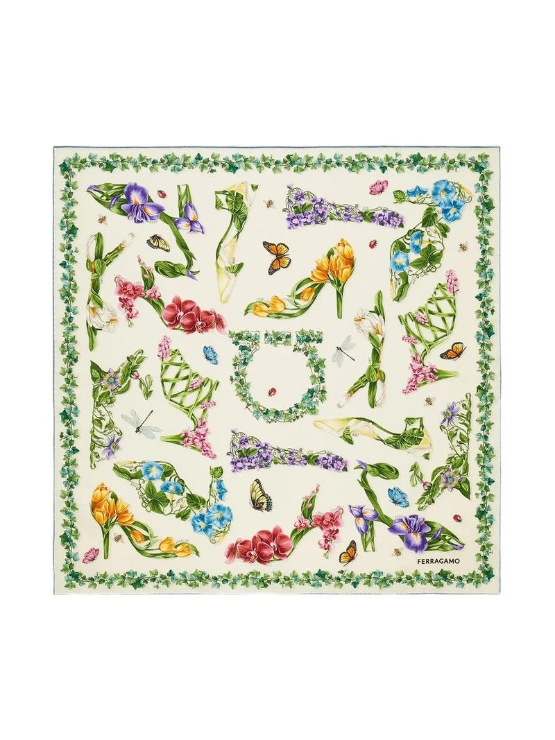 Ferragamo Women's Eden Shoe-Print Silk Foulard