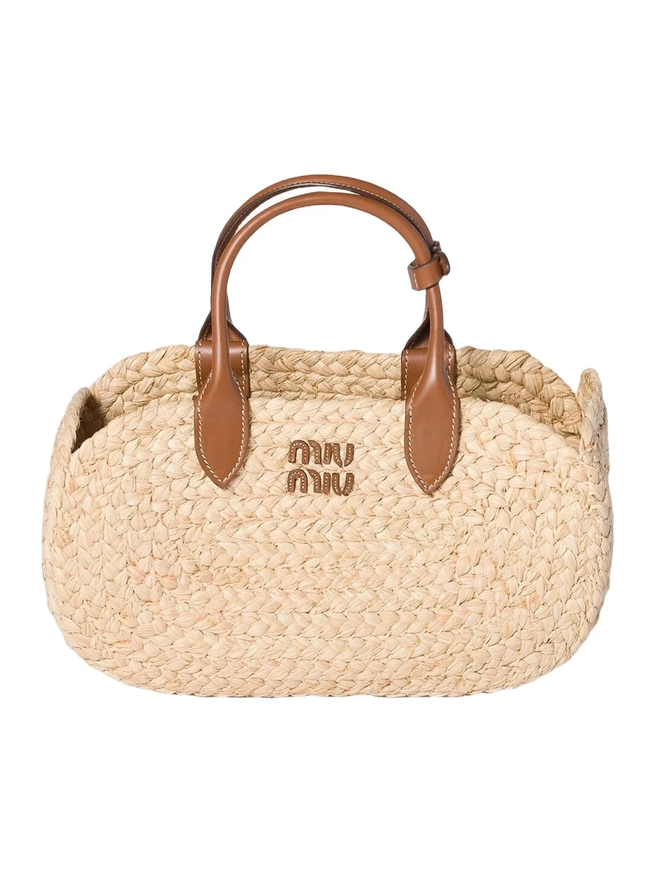 Women's Raffia Top Handle Bag