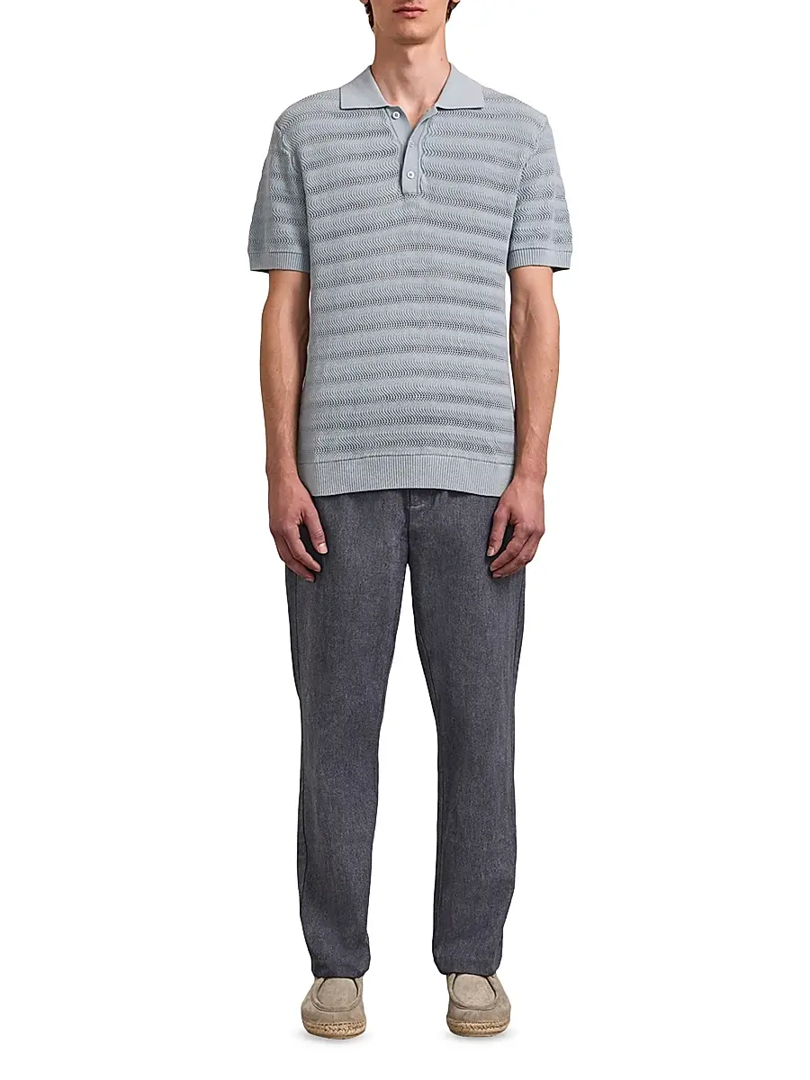 Frescobol Carioca Men's Vidal Cotton Jacquard Polo Shirt | Thumbnail 2 Frescobol Carioca Men's Vidal Cotton Jacquard Polo Shirt | Thumbnail 2