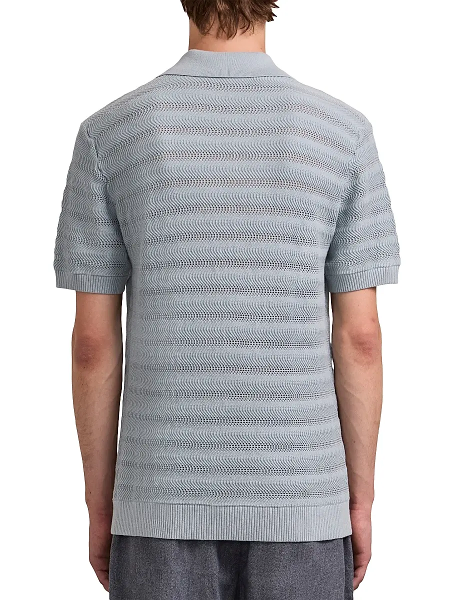 Frescobol Carioca Men's Vidal Cotton Jacquard Polo Shirt | Thumbnail 3 Frescobol Carioca Men's Vidal Cotton Jacquard Polo Shirt | Thumbnail 3